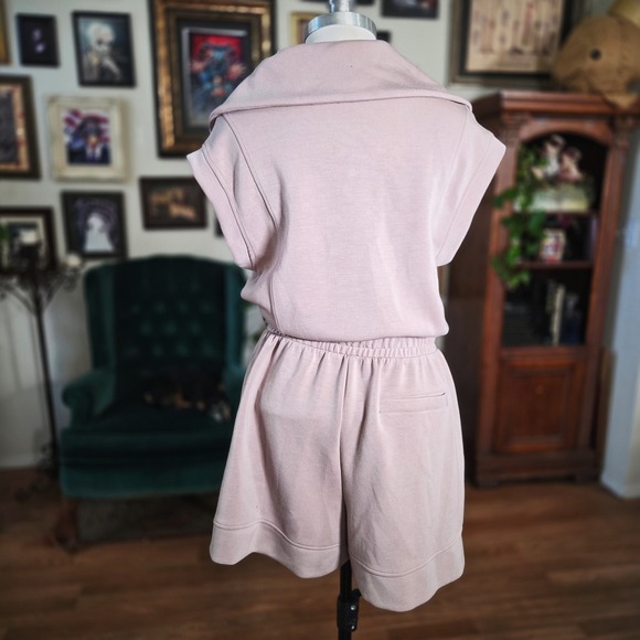 Rae Mode Blush Zip Front Lounge Romper Sleeveless Soft One Piece - Picture 4 of 8